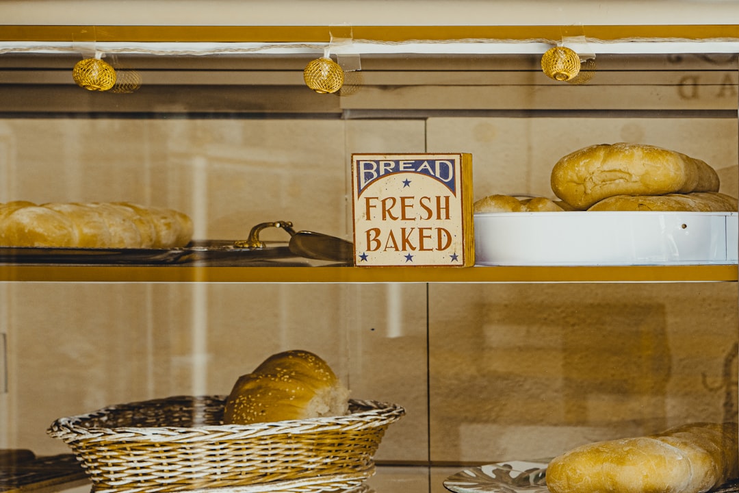 Home bakery kitchen with fresh baked goods and baking equipment